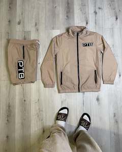 Windbreaker Short Set For Men With Zipper <b>Jacket</b> And Matching Shorts Breathable For Athletic Style Windbreaker set - Product Image 6