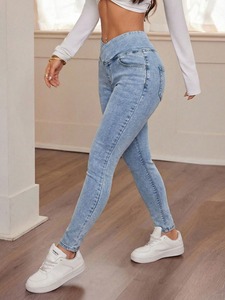 Pantalones Vaqueros de Mujer con Diseño Personalizado, Última Moda, Patrón Sólido, Invierno, 100% Algodón, Venta Caliente, Ropa Urbana, Transpirable, Precio Económico - Product Image 3