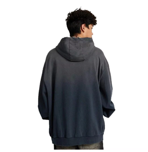 Wholesale Custom Front Logo Distressed Acid Washed Oversized Pullover Hoodie for Men Eco-Friendly Fleece Fabric Pocket Design - Product Image 4