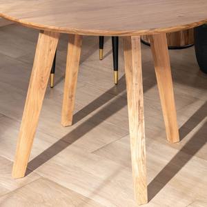 Vandana Crystal Aspect Round acacia wood <b>table</b> in <b>retro</b> Boomer style, 100 cm diameter - Product Image 4