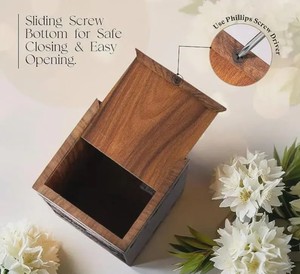 Urne funéraire artisanale en bois de rose avec résine rose : Boîte commémorative - Product Image 5