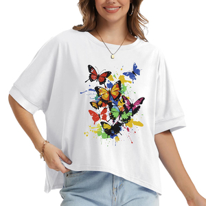 T-shirt respirant pour femme, col rond élégant, tissu confortable en maille de toile, tee-shirt pour femme - Product Image 3