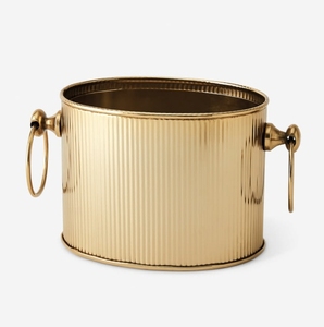<b>Gold</b> Brass Oval Boat Shape Champagne <b>Ice</b> <b>Bucket</b> Pedestal Wine Chiller Punch Bowl for Wedding Bar Party Barware - Product Image 5