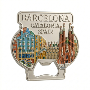 Abridor de Botellas de Cerveza 3D de Barcelona, de Hierro Niquelado con Esmalte Suave, para Recuerdos Turísticos - Product Image 3