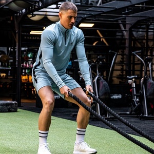 Aqua-camisa de golf de manga larga ajustada, ajustada y elástica, conjunto corto, fabricación por Hawk Eye Sports (verificada por PayPal) - Product Image 6