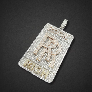 Rectangular Custom 925 Sterling Silver Luxury Iced Out <b>Initial</b> Letter Pendant <b>Necklace</b> Moissanite for Men Women Hip Hop Jewelry - Product Image 3