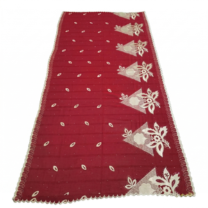 Écharpes d'été en mousseline de soie 100 % haute qualité pour femmes, brodées de fleurs et de strass, douces, légères et respirantes, vente en gros, OEM - Product Image 2