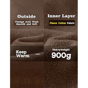 เสื้อฮู้ดดี้สีน้ำตาลช็อกโกแลตคลาสสิกทรงโอเวอร์ไซส์สำหรับผู้ชาย รุ่นวินเทจ ปี 2026 กำลังเป็นที่นิยม - Product Image 4