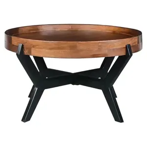 Mesa de centro moderna con acabado en oro rosa y base martillada para el hogar, sala de estar, villas, uso decorativo, mesa de centro de metal - Product Image 5