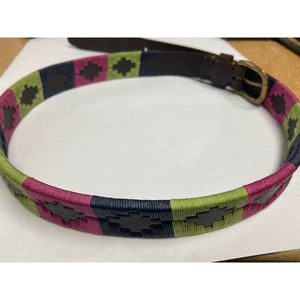 Cinturón de Polo Ecuestre Clásico de Cuero Genuino con Estrella Bordada para Hombre, Accesorio de Equitación Personalizado al por Mayor - Product Image 6