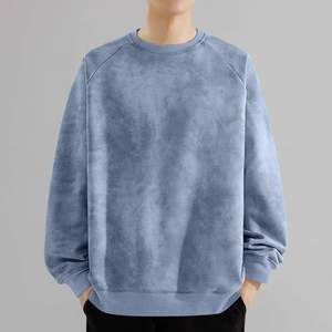 Hot Selling High Quality OEM Custom Logo Winter <b>Drop</b> Shoulder <b>Acid</b> Washed Oversized Men's Sweatshirt 380 GSM Heavyweight Fleece - Product Image 3