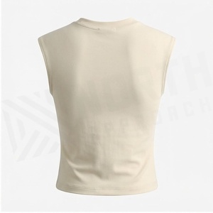 Haut de yoga sans manches à col rond, bretelles croisées, design torsadé, respirant, couleur unie, sans couture, vêtements de sport pour femmes - Product Image 2