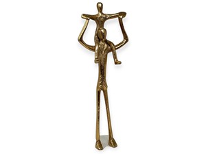 Escultura Abstracta Moderna, Figura de Metal Dorado, Estatua de Padre e Hijo, Decoración para el Hogar, Pieza de Arte Minimalista, Estilo Nórdico - Product Image 1