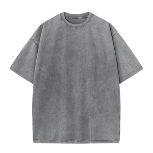 T-shirt col V en coton de qualité personnalisé pour homme, manches courtes, coupe classique, hauts tendance, couleur unie, tissu 100 % tricoté, logo frontal - Product Image 1