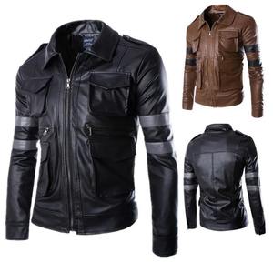 Veste d'hiver pour homme en cuir véritable de qualité supérieure, style streetwear, entièrement zippée, respirante, avec couleurs et logo personnalisables - Product Image 4