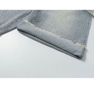 Kivotech Fabrica Pantalones Cortos Casuales de Mezclilla para Hombre, Hechos a Medida, con Pedrería, de Alta Calidad, Disponibles en Stock - Product Image 3