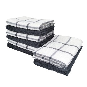 Serviettes de cuisine au style unique, antimicrobiennes, texturées, rayées, en coton, séchage rapide, compressées - Product Image 5