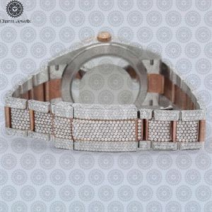 Charm Jewells Luxury Women's Stainless Steel Diamond <b>Watch</b> Analog Dial Sapphire Crystal Round Case 40mm - Product Image 3