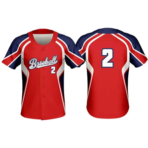 Camiseta de béisbol personalizada con rayas, uniforme deportivo para equipo, manga corta, con botones al frente, ropa para jugador - Product Image 1