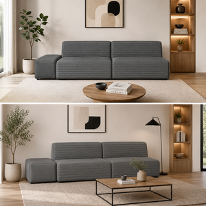 Ensemble de canapés modulaires en tissu, style scandinave minimaliste, meubles de salon de luxe, canapé sectionnel pour la maison, l'hôtel, le bureau - Product Image 2
