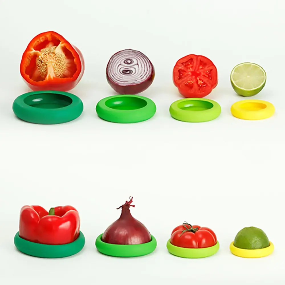 4Pcs Multifunction Fruit Cover Round Silicone Stretch Lids Vegetable Fruit Saver Fresh Keeping Food Cover