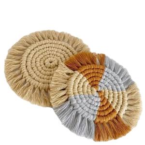 รถไฟเหาะผ้าคอตตอนถักงานทำมือที่สวยงามสำหรับตกแต่งบ้านถาดรองแก้วสำหรับสำนักงานห้องครัวและห้องรับประทานอาหาร - Product Image 5