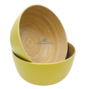 Bols en bambou jetables colorés usine du Vietnam pour les fêtes à usage commercial soupe pique-niques bol à salade de fruits ustensiles de cuisine essentiels - Product Image 5