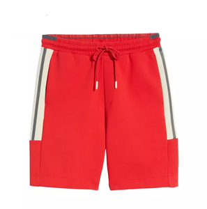 Shorts Bermuda Rouges pour Hommes avec Bande Latérale, Taille Mi-Haute, Cordon de Serrage, Décontractés, en Tricot - Product Image 2