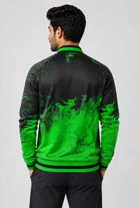 <b>Men</b> Sublimation Hooded Varsity <b>Jacket</b> High Quality Printed <b>Baseball</b> Coat Comfortable Fit Canvas Zipper Front Ribbed Quick Dry - Product Image 2