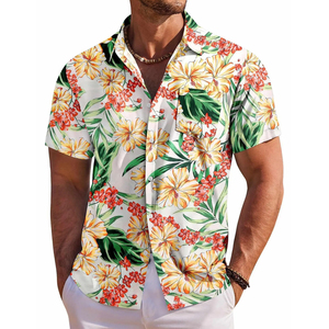 Chemise Hawaïenne Homme OEM à Manches Courtes Imprimé Floral Col Rabattu Respirante en Popeline pour Vacances d'Été 100% Polyester 2026 - Product Image 5