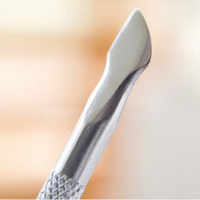 Pousse-cuticules en acier inoxydable double extrémité réutilisable écologique 1 pièce Outil de soin des pieds Râpe anti-callosités et spatule