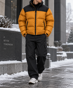 Custom Men's Puffer Jacket <b>Waterproof</b> Windproof <b>Padded</b> Winter <b>Coat</b> Stand Collar Insulated Bubble Jacket OEM - Product Image 5
