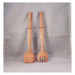 Eco Friendly Wooden Salad Server Designer Spoon & Fork <b>Set</b> Modern Cutlery Flatware Restaurant Wooden Salad Server Premium - Product Image 2
