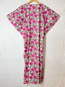 Robe Kaftan en Coton Imprimé Floral Rose pour Femme, Style Bohème, Longue, Ample, pour la Plage et les Vacances d'Été, Grande Taille, Cache-Maillot - Product Image 2