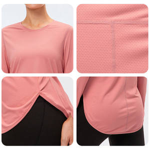 <b>Pink</b> Long Sleeve O-Neck Knitted <b>T</b>-<b>Shirt</b> <b>for</b> <b>Men</b> Quick Dry Loose Fit Solid Color Casual Style - Product Image 1