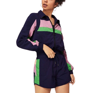 Ensemble short coupe-vent en nylon pour femme, tailles plus, vente en gros, fermeture éclair avant, taille élastique, imperméable, été BY BS 2026 - Product Image 2