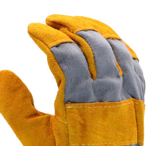 Gants de travail professionnels en cuir de vachette de bonne qualité, résistants à la chaleur, pour le jardinage, la menuiserie et la sécurité. - Product Image 2