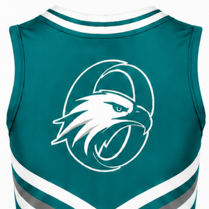 Custom Teal Green Cheer <b>Shirt</b> Sleeveless Sports Team Apparel Athletic Uniform Top Competition Performance Cheerleading Wear - Product Image 5