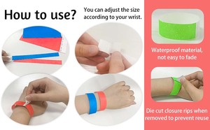 Pulseras de Papel Tyvek Imprimibles por Inyección de Tinta, 19x250mm con Números de Serie, Paquete de 1000, para Eventos, Fiestas, Bodas - Product Image 5