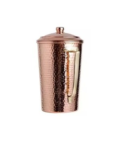 Smart Design Copper Jug Water Pitcher Durable Drinkware for Home Kitchen Dining <b>Table</b> Use - Product Image 6