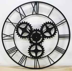 Luxury 60cm Large Wall <b>Clock</b> Modern Minimalist Black <b>Metal</b> Line Design with Gold Accents Silent <b>Clock</b> for Premium Home Decor - Product Image 4