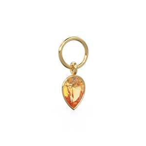 Pendentif en or massif Citrine Poire, serti clos, minimaliste, petit, empilable, bijoux fins, pierre de naissance de novembre, pierre précieuse jaune pour les actives - Product Image 3