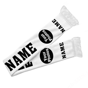 Écharpe de supporter de football de qualité supérieure, couleur blanche, nom imprimé, Coupe du Monde, longue écharpe sportive pour adultes, hommes et femmes - Product Image 1