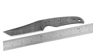 Kit de fabrication de couteaux en acier Damas DIY fait main, comprenant lame vierge, goupilles, étui en cuir et poignées pour la fabrication de couteaux - Product Image 3