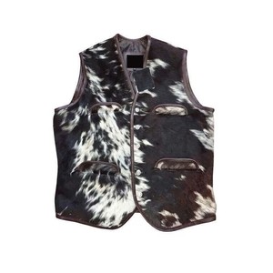 Chaleco de cuero de 2 tonos, diseño hip hop USA, precio económico, alta calidad, chaleco de cuero con logo propio, piel de oveja - Product Image 4