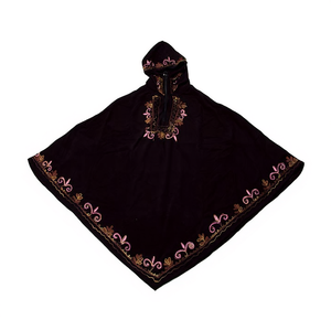 Poncho à capuche en acrylique polaire brodé, 100% coton - Product Image 1