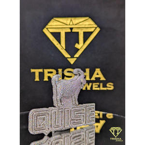 Colgante al por mayor con nombre 'QUISE' y diamante de moissanita VVS con diseño de animal, de plata de ley 925, de Trisha Jewels - Product Image 2