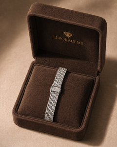 Pulsera de Cadena de Acero Inoxidable con Baño de Rodio para Hombre, con Diamantes Redondos de Corte Brillante en Engaste de Canal, Estilo Clásico para Boda - Product Image 4