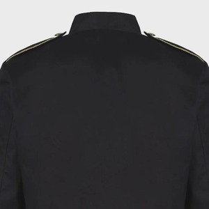 Men's Black <b>Mandarin</b> <b>Collar</b> Hussar <b>Jacket</b> With Gold Embroidery Button Closure Formal Winter Coat Slim Fit Polyester Shirt <b>Jacket</b> - Product Image 3