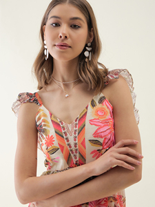 ชุดเดรสแฟชั่นผู้หญิงลายดอกไม้ แขนกุด ทรงบาน สำหรับงานแต่งงาน มีจำหน่ายในราคาขายส่ง - Product Image 5